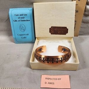 Vintage Coppercraft Guild Cuff Bracelet New In Box